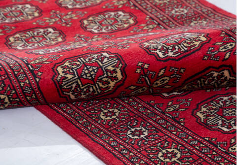 Bokhara Red Runner Hand Knotted 28 X 104 Area Rug 700-155601 Image 5