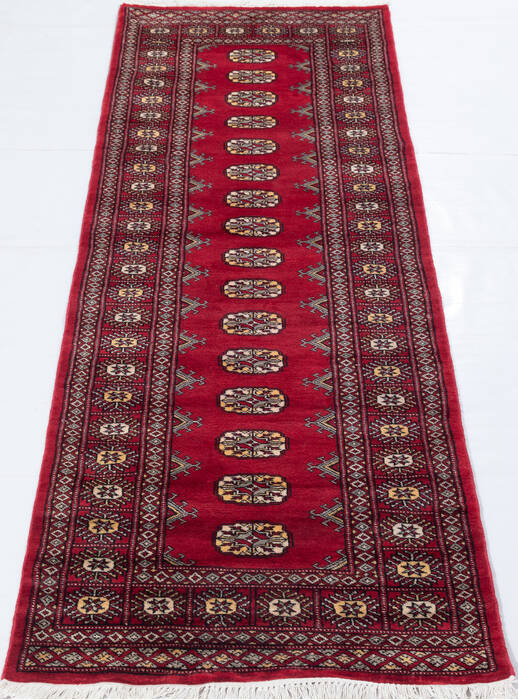 Bokhara Red Runner Hand Knotted 28 X 80 Area Rug 700-155602 Image 1
