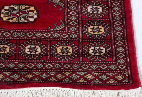Bokhara Red Runner Hand Knotted 28 X 80 Area Rug 700-155602 Image 3