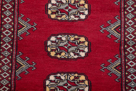Bokhara Red Runner Hand Knotted 28 X 80 Area Rug 700-155602 Image 4