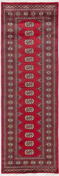 Bokhara Red Runner Hand Knotted 2'8" X 8'0"  Area Rug 700-155602