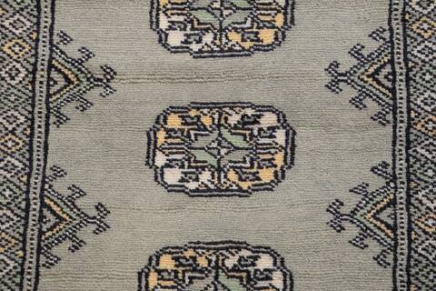 Bokhara Grey Runner Hand Knotted 29 X 86 Area Rug 700-155603 Image 4