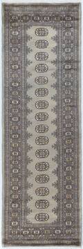 Bokhara Grey Runner Hand Knotted 2'9" X 8'6"  Area Rug 700-155603
