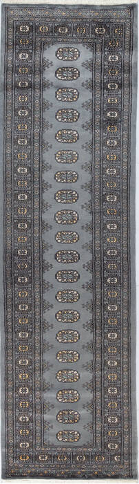 Bokhara Grey Runner Hand Knotted 210 X 96 Area Rug 700-155604 Image 0