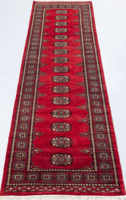 Bokhara Red Runner Hand Knotted 27 X 910 Area Rug 700-155605 Image 1