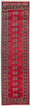 Pakistani Bokhara Red Runner 10 to 12 ft Wool Carpet 155605