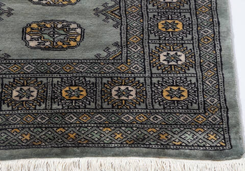 Bokhara Grey Runner Hand Knotted 27 X 99 Area Rug 700-155606 Image 3