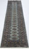 Bokhara Grey Runner Hand Knotted 27 X 99 Area Rug 700-155606 Thumb 1