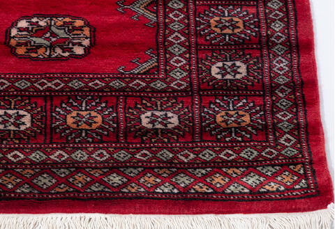 Bokhara Red Runner Hand Knotted 27 X 80 Area Rug 700-155609 Image 3