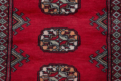 Bokhara Red Runner Hand Knotted 27 X 80 Area Rug 700-155609 Image 4