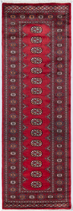 Bokhara Red Runner Hand Knotted 27 X 80 Area Rug 700-155609 Image 0