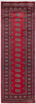 Bokhara Red Runner Hand Knotted 2'7" X 8'0"  Area Rug 700-155609