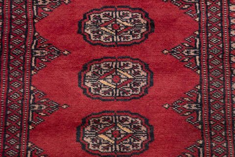 Bokhara Red Runner Hand Knotted 20 X 60 Area Rug 700-155611 Image 5