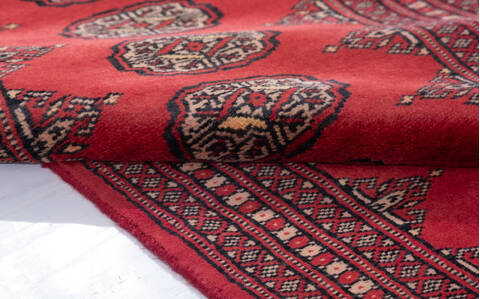 Bokhara Red Runner Hand Knotted 20 X 60 Area Rug 700-155611 Image 6