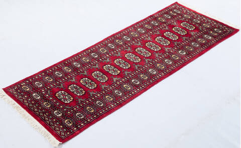 Bokhara Red Runner Hand Knotted 21 X 510 Area Rug 700-155612 Image 2