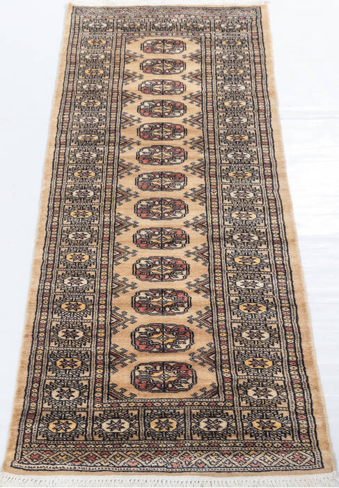 Bokhara Beige Runner Hand Knotted 21 X 62 Area Rug 700-155613 Image 1