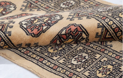 Bokhara Beige Runner Hand Knotted 21 X 62 Area Rug 700-155613 Image 6