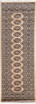 Pakistani Bokhara Beige Runner 6 ft and Smaller Wool Carpet 155613