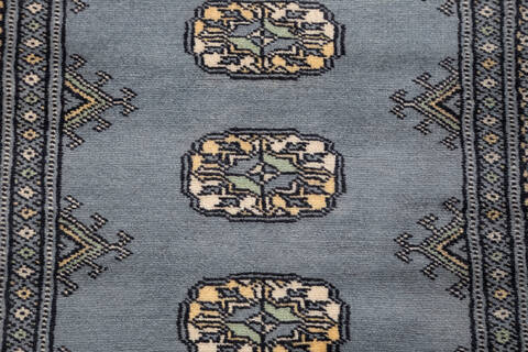 Bokhara Grey Runner Hand Knotted 22 X 60 Area Rug 700-155614 Image 5