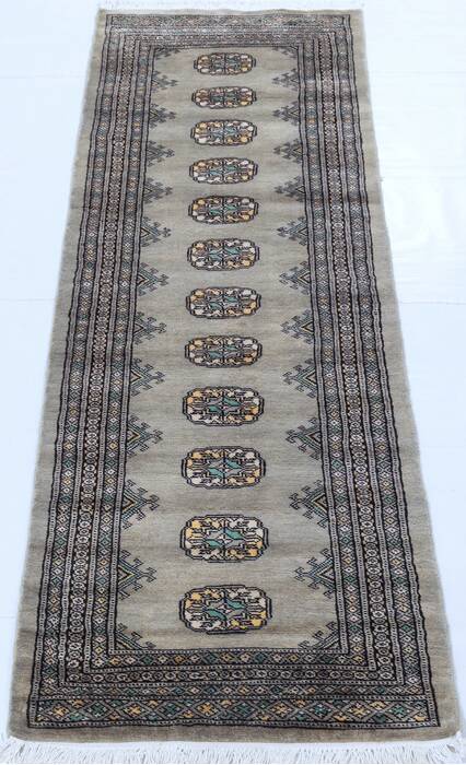 Bokhara Grey Runner Hand Knotted 22 X 64 Area Rug 700-155615 Image 1