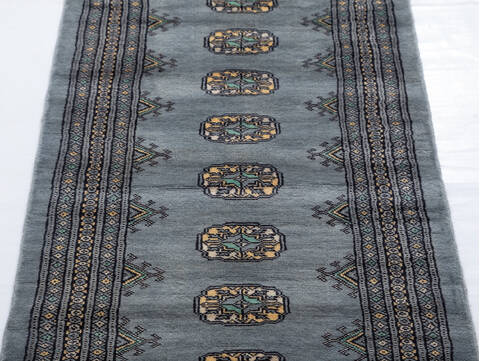 Bokhara Grey Runner Hand Knotted 22 X 62 Area Rug 700-155616 Image 2