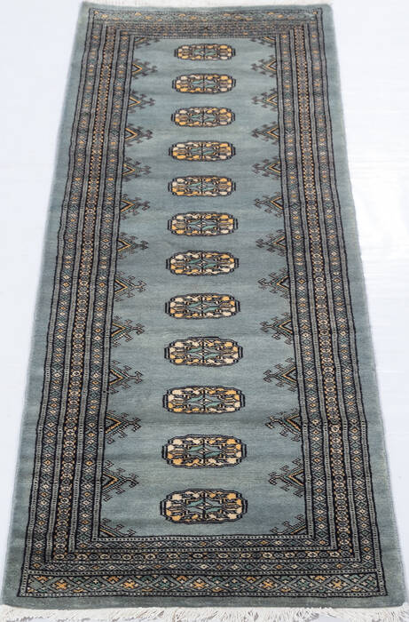 Bokhara Grey Runner Hand Knotted 21 X 511 Area Rug 700-155617 Image 1