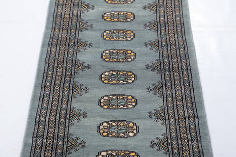 Bokhara Grey Runner Hand Knotted 21 X 511 Area Rug 700-155617 Image 3
