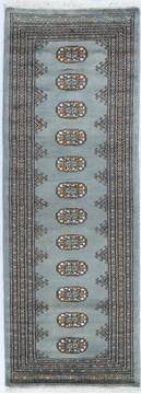 Bokhara Grey Runner Hand Knotted 2'1" X 5'11"  Area Rug 700-155617