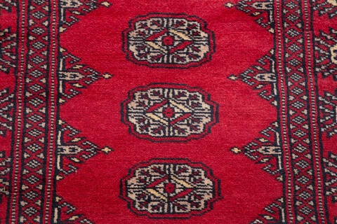 Bokhara Red Runner Hand Knotted 26 X 120 Area Rug 700-155618 Image 4
