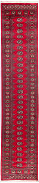 Bokhara Red Runner Hand Knotted 2'6" X 12'0"  Area Rug 700-155618