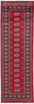 Bokhara Red Runner Hand Knotted 2'8" X 8'5"  Area Rug 700-155619