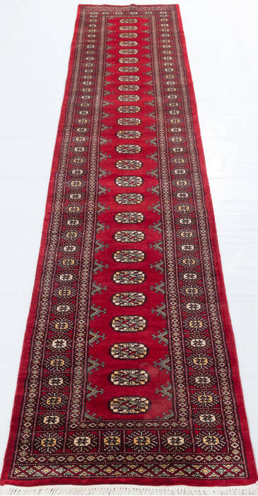 Bokhara Red Runner Hand Knotted 27 X 122 Area Rug 700-155623 Image 1
