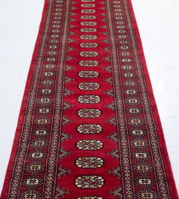Bokhara Red Runner Hand Knotted 27 X 122 Area Rug 700-155623 Image 2
