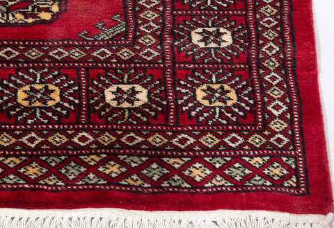 Bokhara Red Runner Hand Knotted 27 X 122 Area Rug 700-155623 Image 3