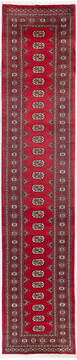 Bokhara Red Runner Hand Knotted 2'7" X 12'2"  Area Rug 700-155623