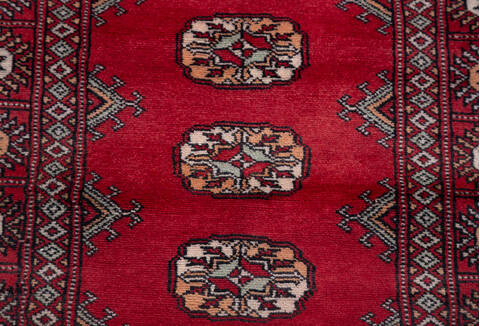 Bokhara Red Runner Hand Knotted 28 X 82 Area Rug 700-155624 Image 4