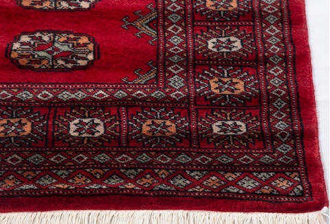 Bokhara Red Runner Hand Knotted 27 X 79 Area Rug 700-155625 Image 3