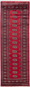 Bokhara Red Runner Hand Knotted 2'7" X 7'9"  Area Rug 700-155625