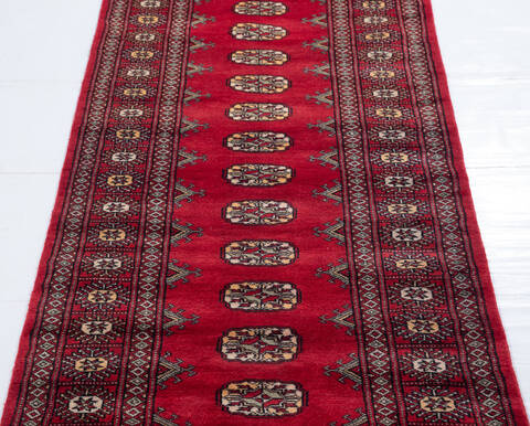 Bokhara Red Runner Hand Knotted 27 X 710 Area Rug 700-155626 Image 2