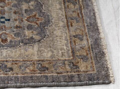 Ziegler Light Gray Hand Knotted 81 X 101 Area Rug 254-155637 Image 2