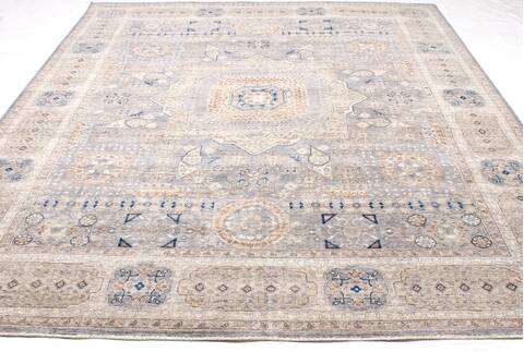 Ziegler Light Gray Hand Knotted 81 X 101 Area Rug 254-155637 Image 5