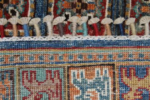 Kazak Green Hand Knotted 50 X 68 Area Rug 254-155639 Image 3