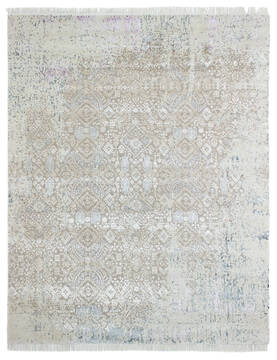 Bhadohi Multicolor Hand Knotted 7'10" X 9'10"  Area Rug 902-155645