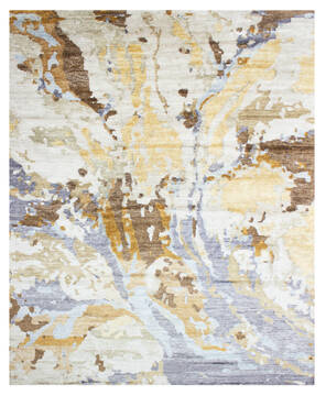 Bhadohi Multicolor Hand Knotted 7'10" X 9'6"  Area Rug 902-155646