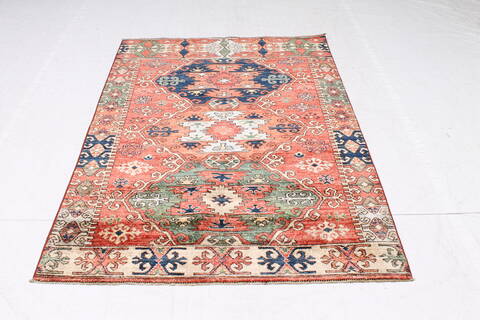 Kazak Red Hand Knotted 41 X 60 Area Rug 254-155661 Image 3