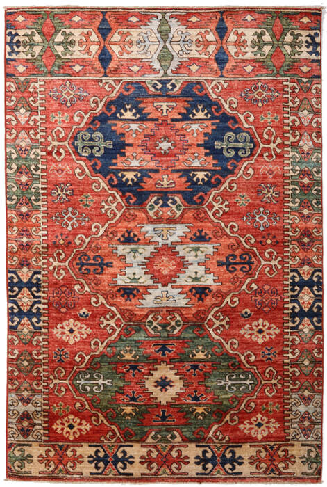 Kazak Red Hand Knotted 41 X 60 Area Rug 254-155661 Image 0