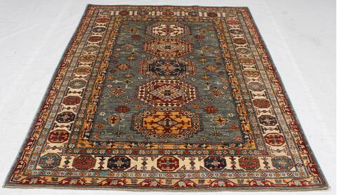 Kazak Grey Hand Knotted 50 X 68 Area Rug 254-155665 Image 4