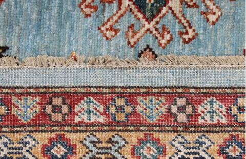 Kazak Blue Hand Knotted 79 X 101 Area Rug 254-155666 Image 1