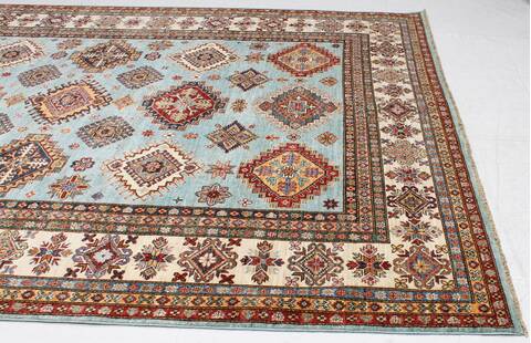 Kazak Blue Hand Knotted 79 X 101 Area Rug 254-155666 Image 2
