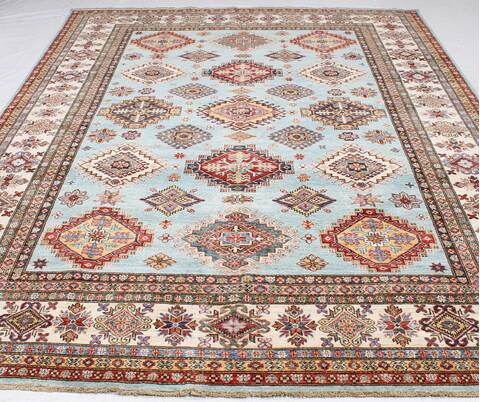 Kazak Blue Hand Knotted 79 X 101 Area Rug 254-155666 Image 3
